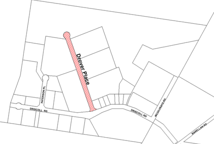 Proposed Road Name - Drover Place Map