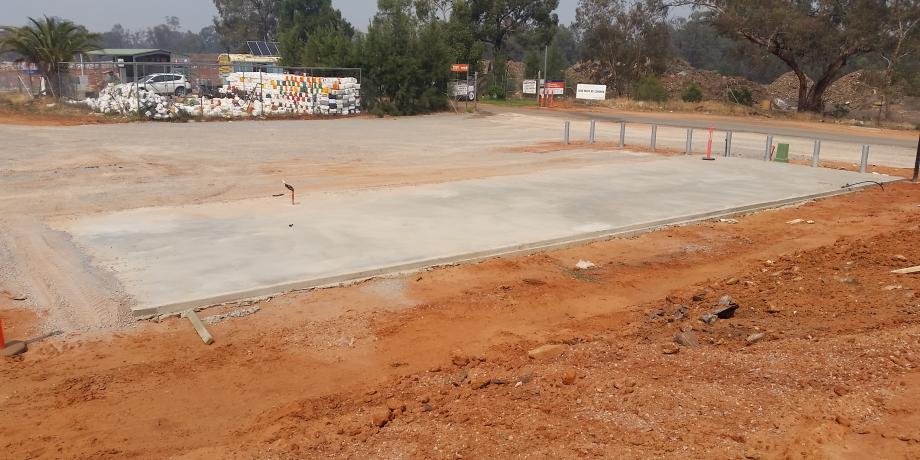 Reverse Vending Machine Site progress at Narrandera Waste Depot