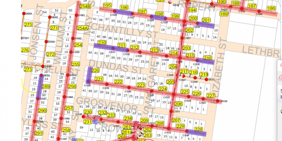 Sewer Reline Program 2020/21 Map