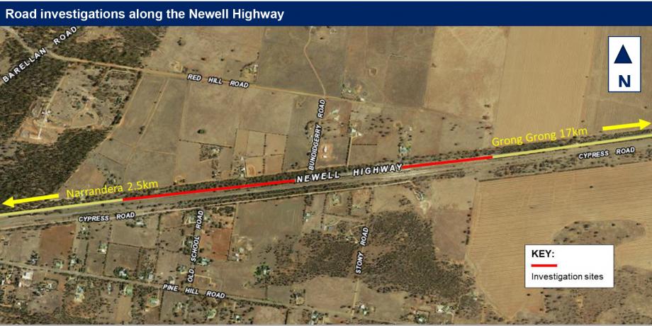 Newell Highway works map