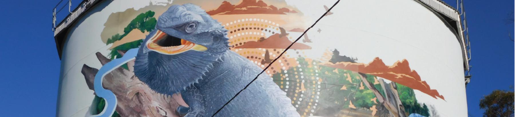 Water Tower Lizard Artwork