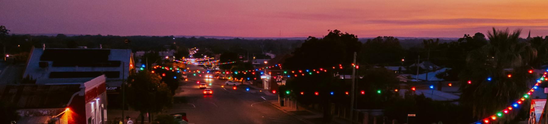 East Street, Narrandera, at Sunset