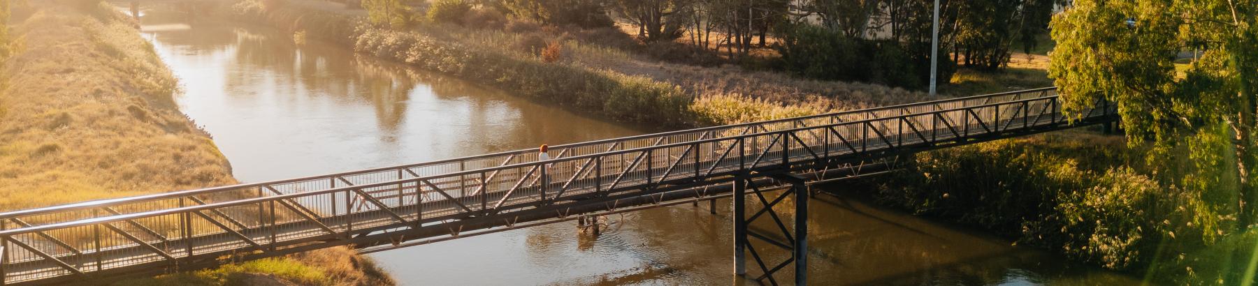 Northbank Bridge at Sunrise in Narrandera
