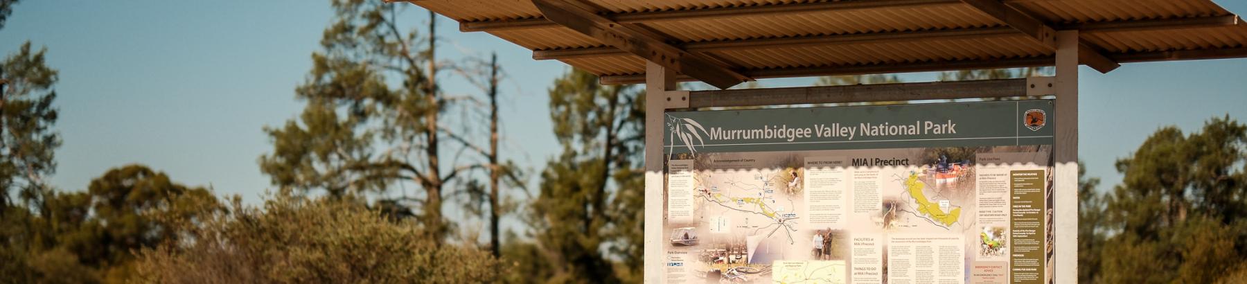 Murrumbidgee Valley National Park’s MIA 1, AKA Graham's Grave, wayfinding sign. 