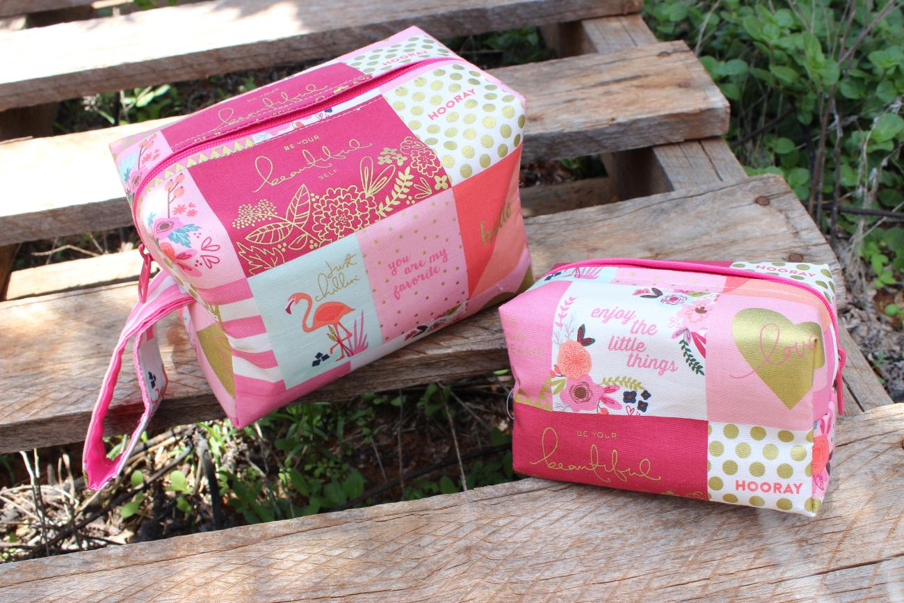 Box Zipper Purse on rustic wood at the Fabric Farm Narrandera