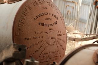 'Furphy' water cart on display at the Parkside Cottage Museum, Narrandera. 