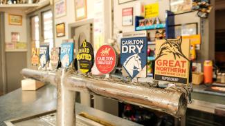Beer taps at the Commercial Hotel Barellan