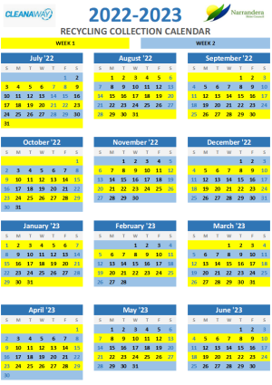 2022 - 2023 Recycling Calendar